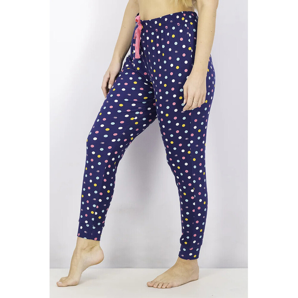 Jaclyn Intimates Women Polka Dots Drawstring Pyjama Pants Navy Size S